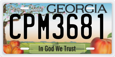 GA license plate CPM3681