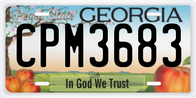 GA license plate CPM3683