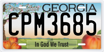 GA license plate CPM3685