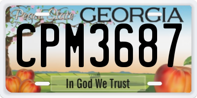 GA license plate CPM3687