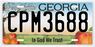 GA license plate CPM3688