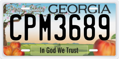 GA license plate CPM3689