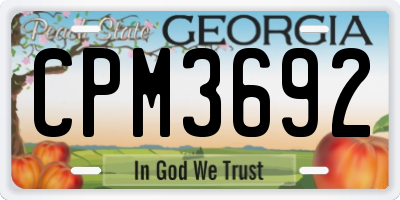 GA license plate CPM3692