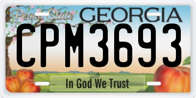 GA license plate CPM3693