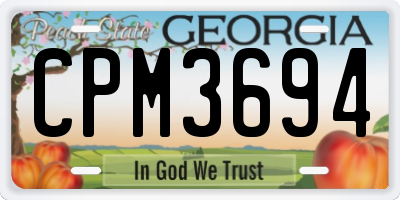 GA license plate CPM3694
