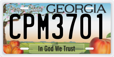 GA license plate CPM3701