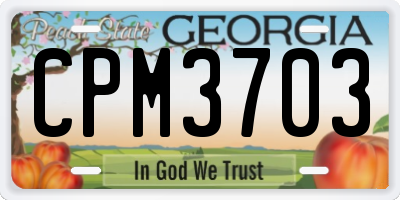 GA license plate CPM3703