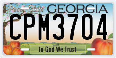 GA license plate CPM3704
