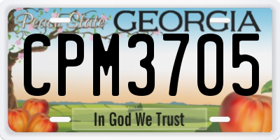 GA license plate CPM3705