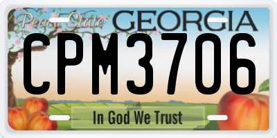 GA license plate CPM3706