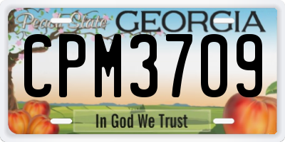 GA license plate CPM3709