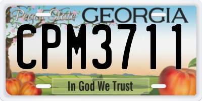 GA license plate CPM3711