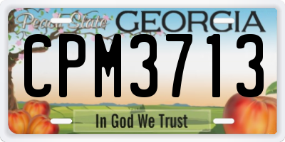GA license plate CPM3713