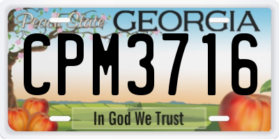 GA license plate CPM3716
