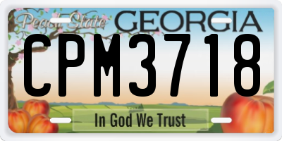 GA license plate CPM3718