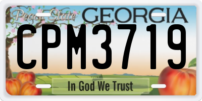 GA license plate CPM3719