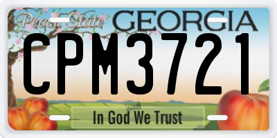GA license plate CPM3721