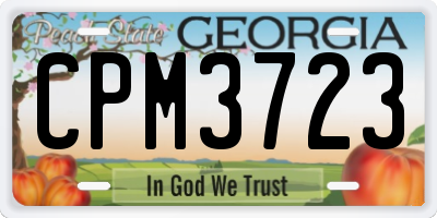 GA license plate CPM3723