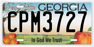 GA license plate CPM3727
