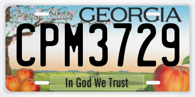 GA license plate CPM3729