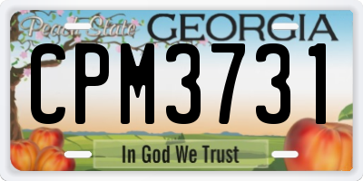GA license plate CPM3731