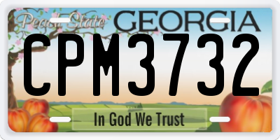 GA license plate CPM3732