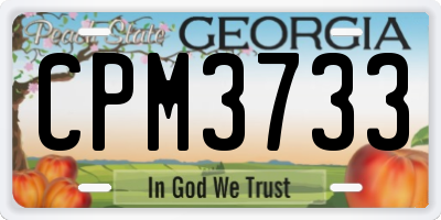 GA license plate CPM3733