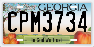 GA license plate CPM3734