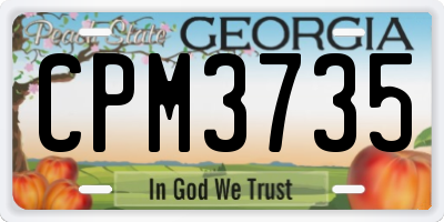 GA license plate CPM3735