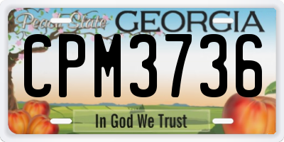 GA license plate CPM3736