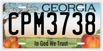 GA license plate CPM3738
