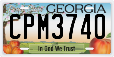 GA license plate CPM3740