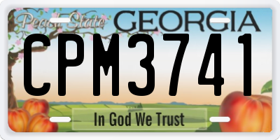 GA license plate CPM3741