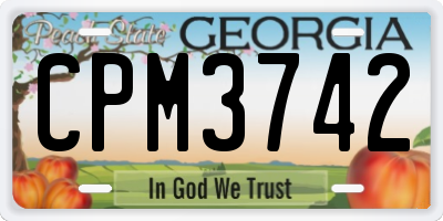 GA license plate CPM3742