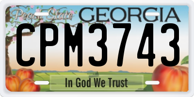GA license plate CPM3743