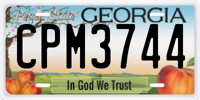 GA license plate CPM3744