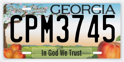 GA license plate CPM3745
