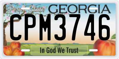 GA license plate CPM3746