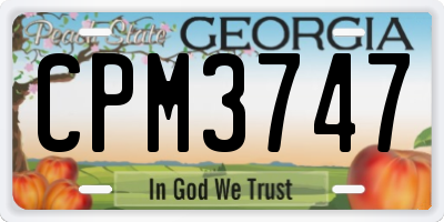 GA license plate CPM3747