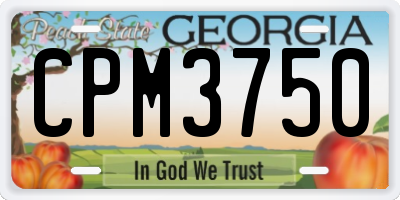 GA license plate CPM3750