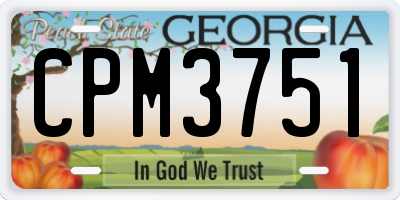GA license plate CPM3751