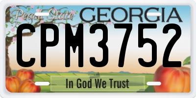 GA license plate CPM3752