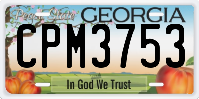 GA license plate CPM3753