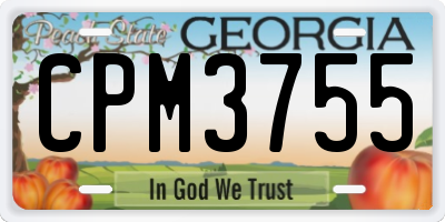 GA license plate CPM3755