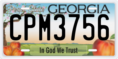 GA license plate CPM3756