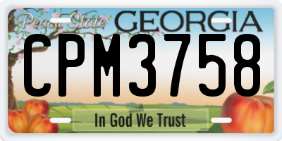 GA license plate CPM3758