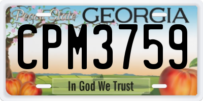 GA license plate CPM3759