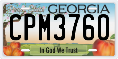 GA license plate CPM3760
