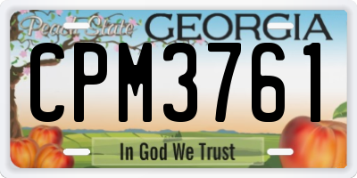 GA license plate CPM3761