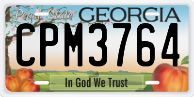 GA license plate CPM3764